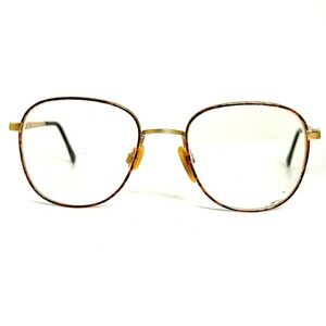 Luxottica 418‎ Vintage Gold Electroplated Tortoise Eyeglass Frames Italy 54-20